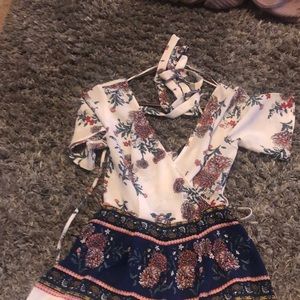 Blue rain romper, never worn